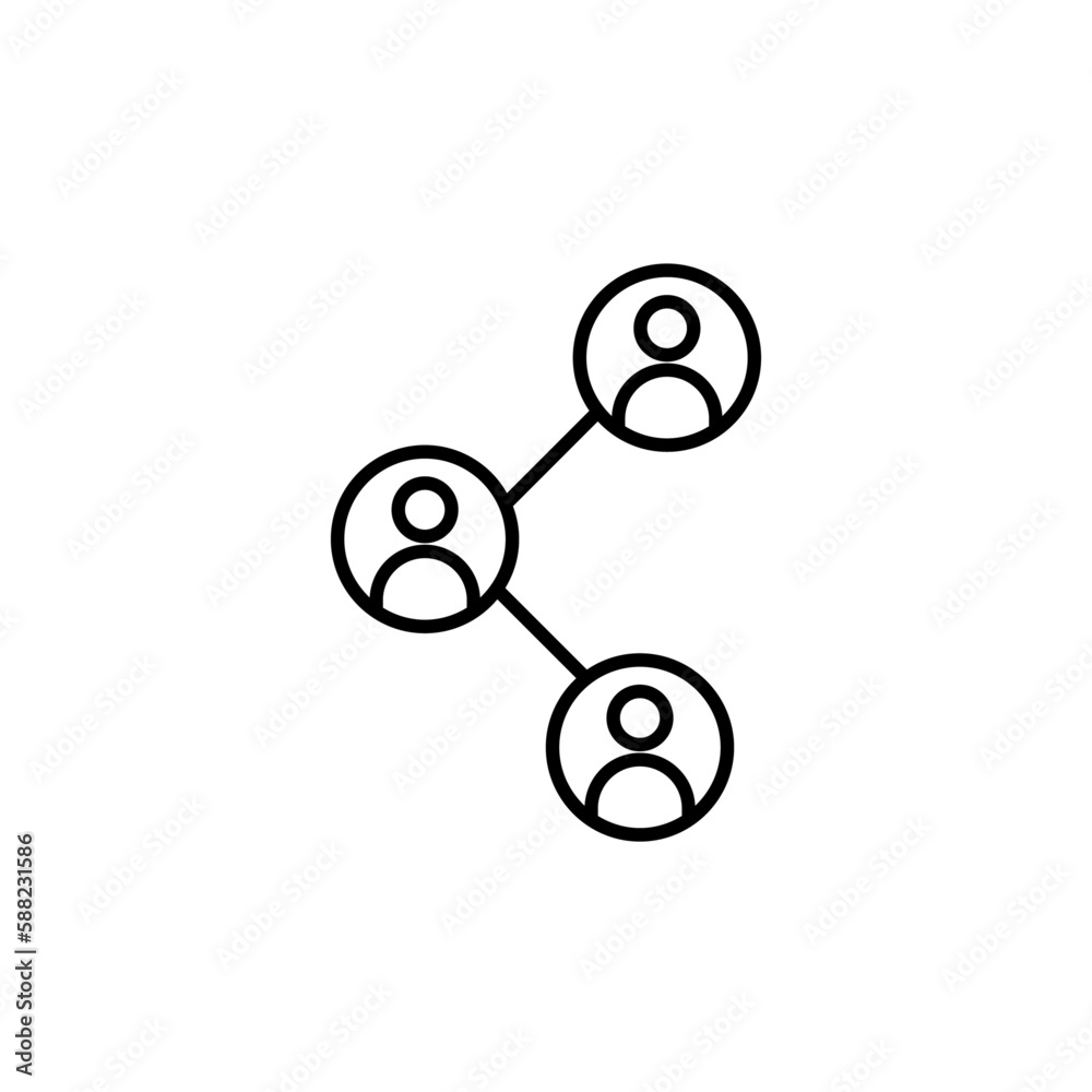 Team Sharing Teamwork and Management icon with black outline style. communication, share, social, network, partnership, community, connection. Vector illustration Team Sharing Teamwork and Management icon with black outline style. communication, share, social, network, partnership, community, connection. Vector illustration
