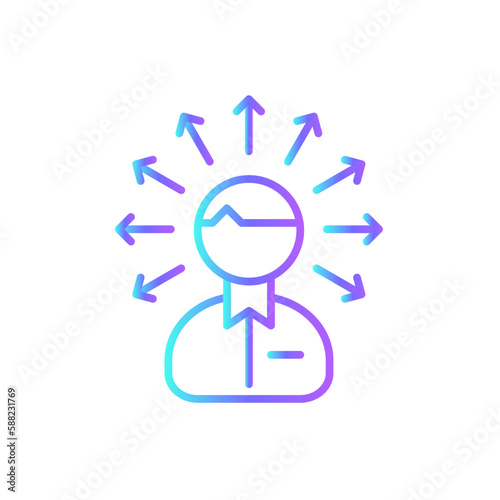 Ability Teamwork and Management icon with blue duotone style. human, skill, experience, training, improvement, expert, capability. Vector illustration