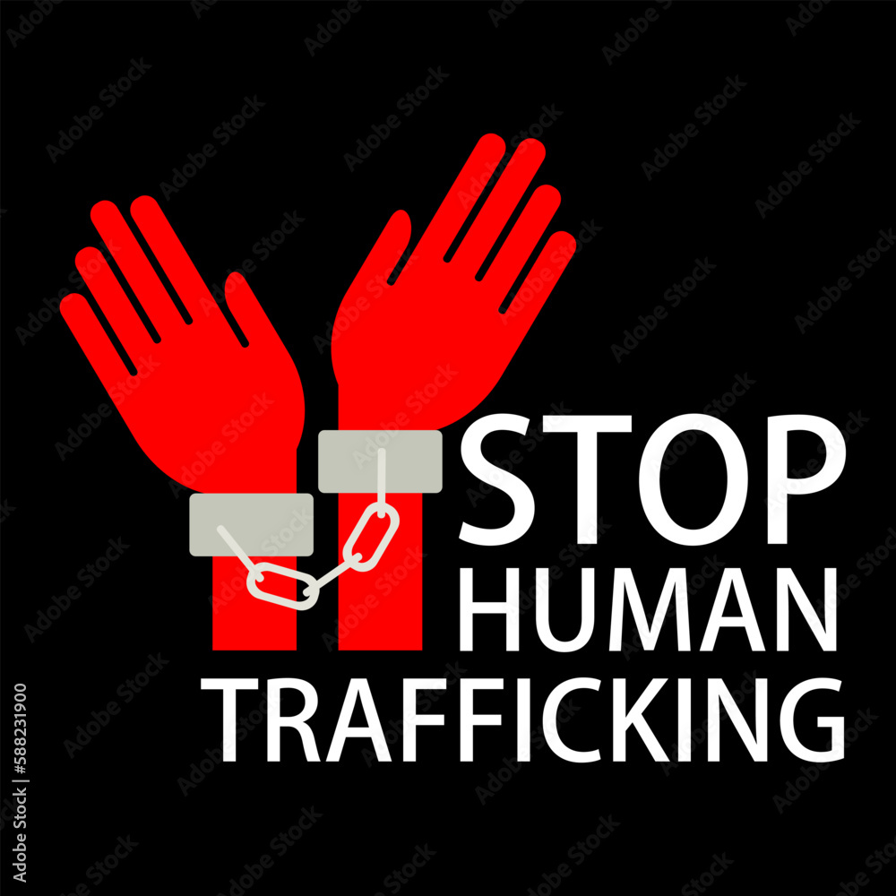 Fototapeta premium Stop Human Trafficking Vector Concept Human Sale.