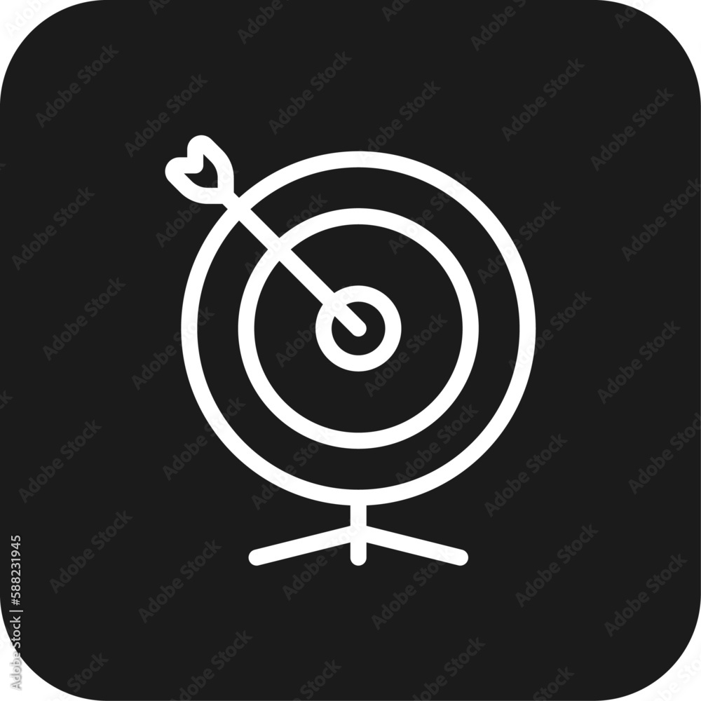 Target Teamwork and Management icon with black filled line style. success, goal, strategy, concept, idea, solution, dartboard. Vector illustration