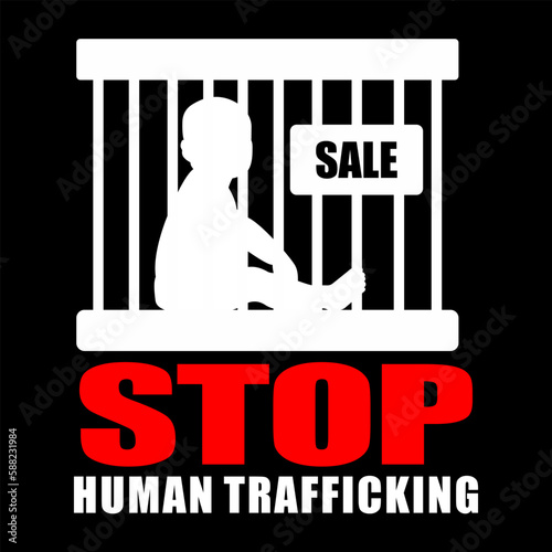 Stop Human Trafficking Vector Concept Human Sale.