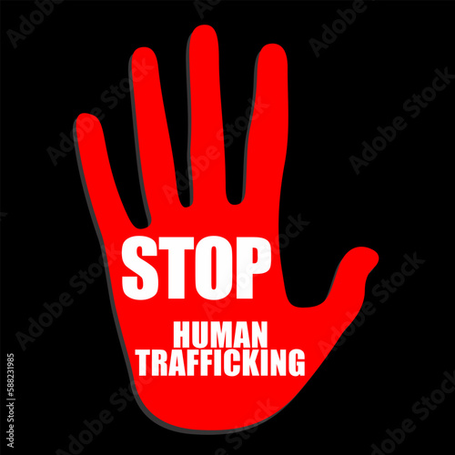 Stop Human Trafficking Vector Banner Template