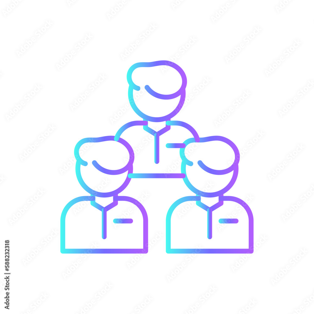 Team Teamwork and Management icon with blue duotone style. group, person, company, collaboration, community, member, connection. Vector illustration Team Teamwork and Management icon with blue duotone style. group, person, company, collaboration, community, member, connection. Vector illustration