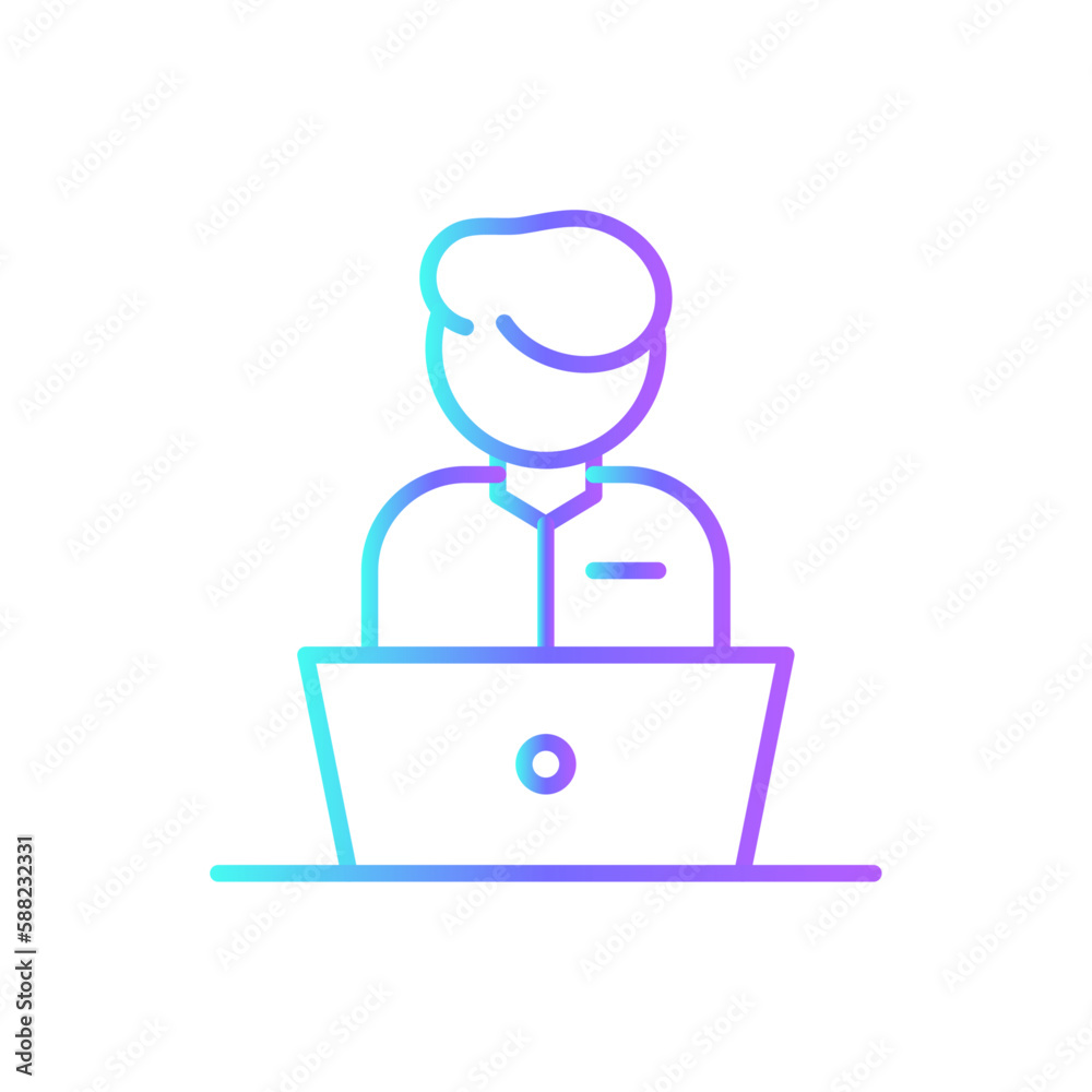 Employee Teamwork and Management icon with blue duotone style. people, human, meeting, work, corporate, career, staff. Vector illustration