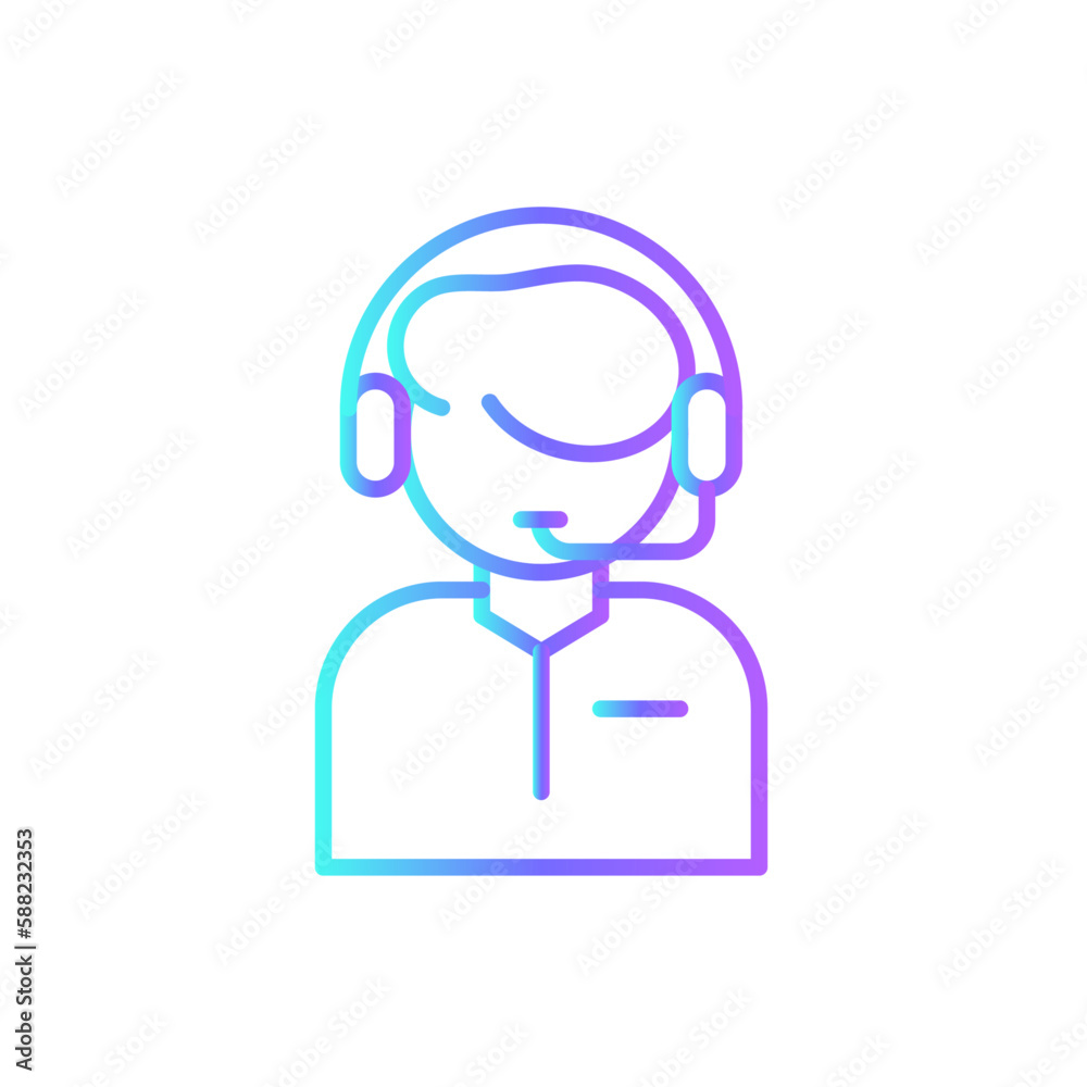 Support Teamwork and Management icon with blue duotone style. help, service, call, contact, information, person, assistant. Vector illustration Support Teamwork and Management icon with blue duotone style. help, service, call, contact, information, person, assistant. Vector illustration