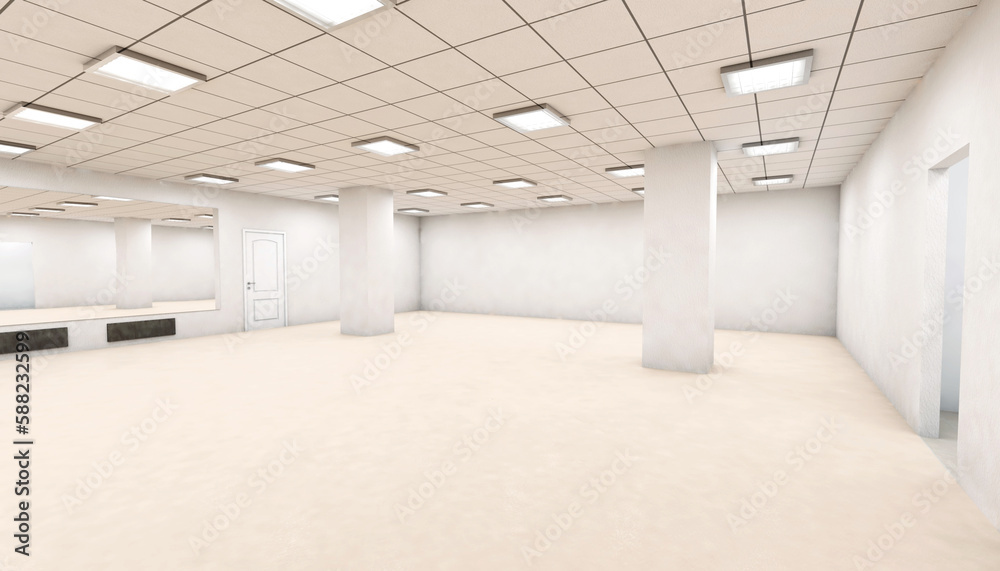Empty large bright room Empty large bright room