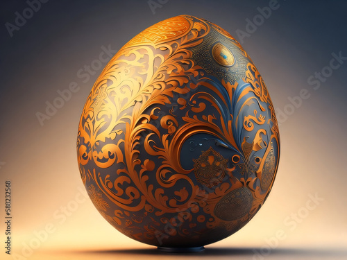 golden easter egg with ornament