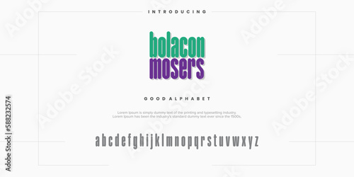 Modern abstract digital alphabet font. Minimal technology typography, Creative urban sport fashion futuristic font and with numbers. vector illustration