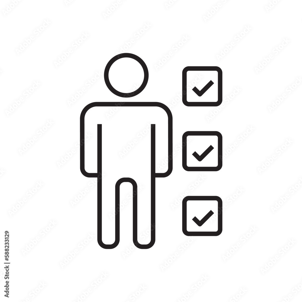 Candidate Business people icon with black outline style. menu, button, page, interface, document, option, options. Vector illustration Candidate Business people icon with black outline style. menu, button, page, interface, document, option, options. Vector illustration