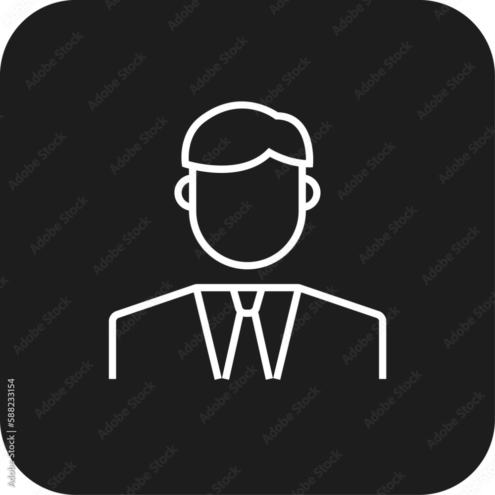 Business man Business people icon with black filled line style. person, human, manager, avatar, worker, profile, male. Vector illustration