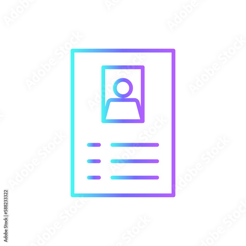 Resume Business people icon with blue duotone style. paper, resume, profile, document, interview, form, data. Vector illustration