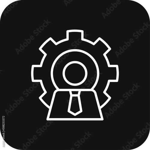 Leader Business people icon with black filled line style. human, people, success, person, manager, businessman, leadership. Vector illustration