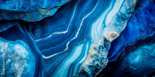 Blue marble background and luxurious. Generative AI