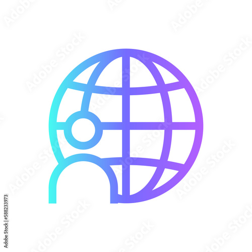 Outsource Business people icon with blue duotone style. person  partnership  job  recruitment  collaboration  employee  career. Vector illustration