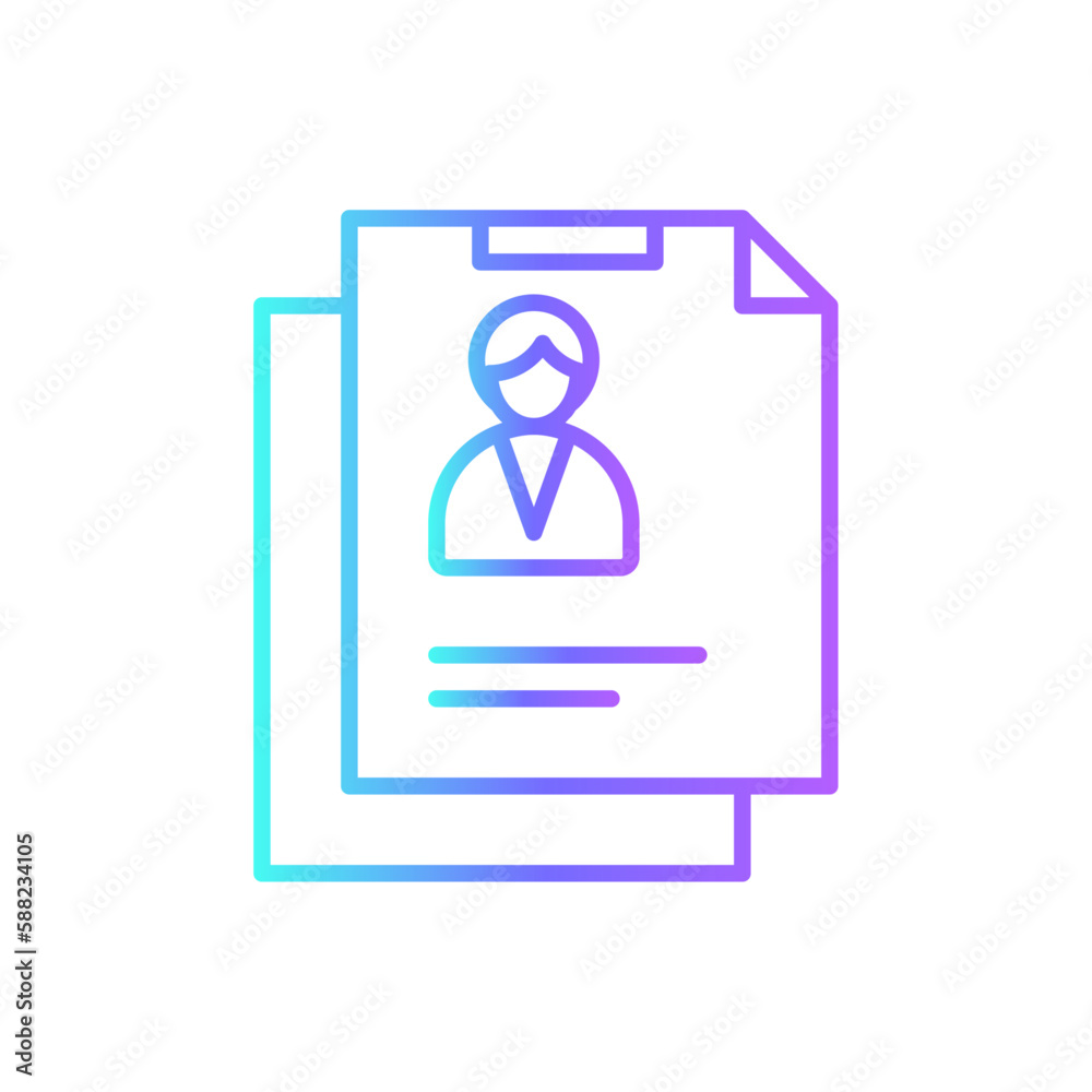 Resume Business people icon with blue duotone style. paper, resume, profile, document, interview, form, data. Vector illustration Resume Business people icon with blue duotone style. paper, resume, profile, document, interview, form, data. Vector illustration