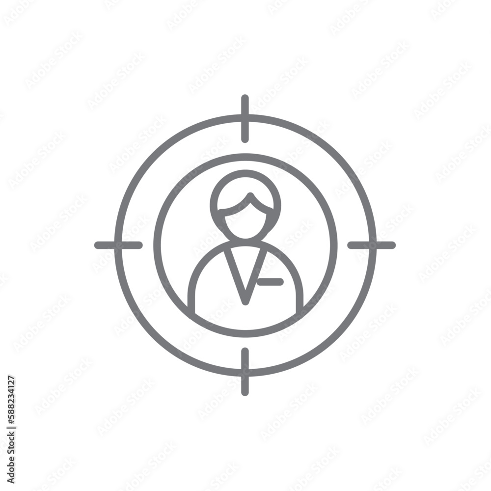 Head Hunting Business people icon with black outline style. recruitment, manager, people, human, career, professional, candidate. Vector illustration Head Hunting Business people icon with black outline style. recruitment, manager, people, human, career, professional, candidate. Vector illustration
