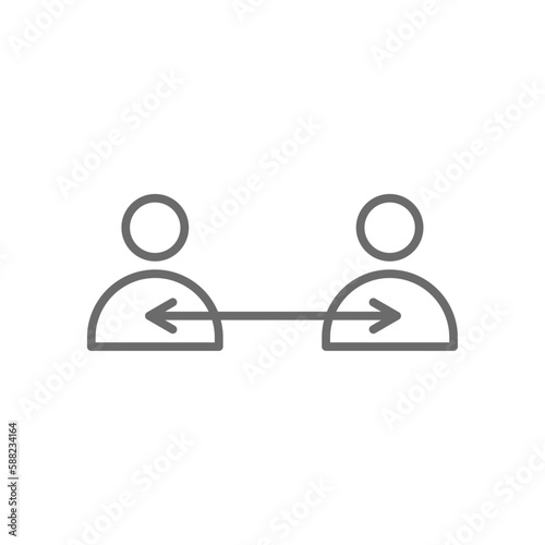 Connection Business people icon with black outline style. communication, network, social, information, community, contact, friendship. Vector illustration