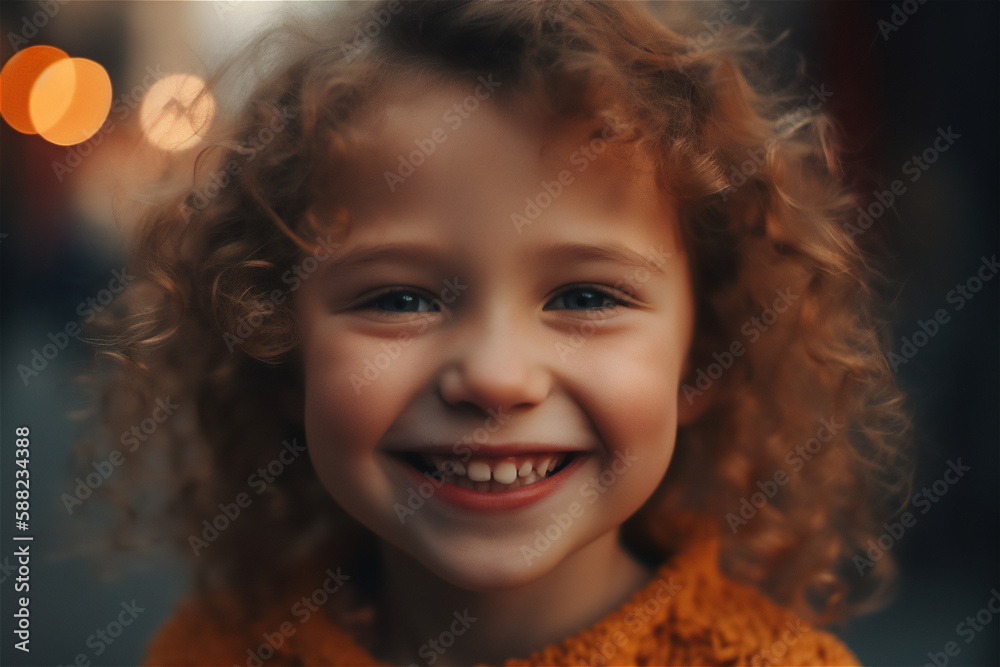 portrait of a smiling child, preschool gril, generative ai portrait of a smiling child, preschool gril, generative ai