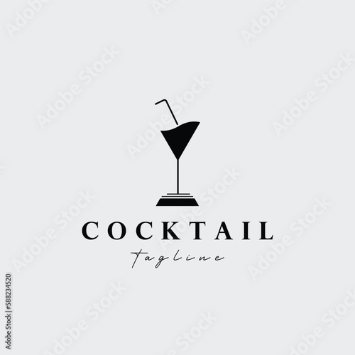 cocktail logo vector vector illustration design