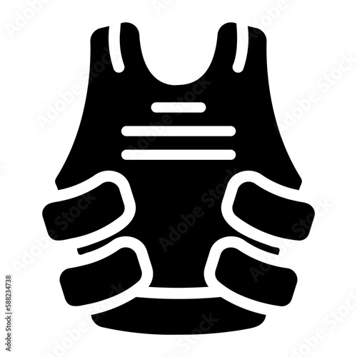bulletproof vest glyph icon