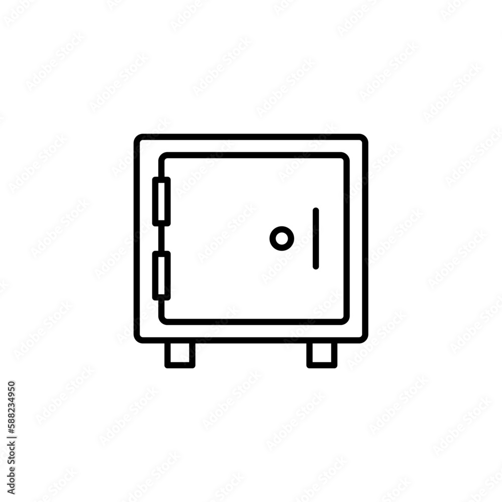 Vault Real Estate icon with black outline style. safe, bank, finance, security, protection, secure, safety. Vector illustration Vault Real Estate icon with black outline style. safe, bank, finance, security, protection, secure, safety. Vector illustration