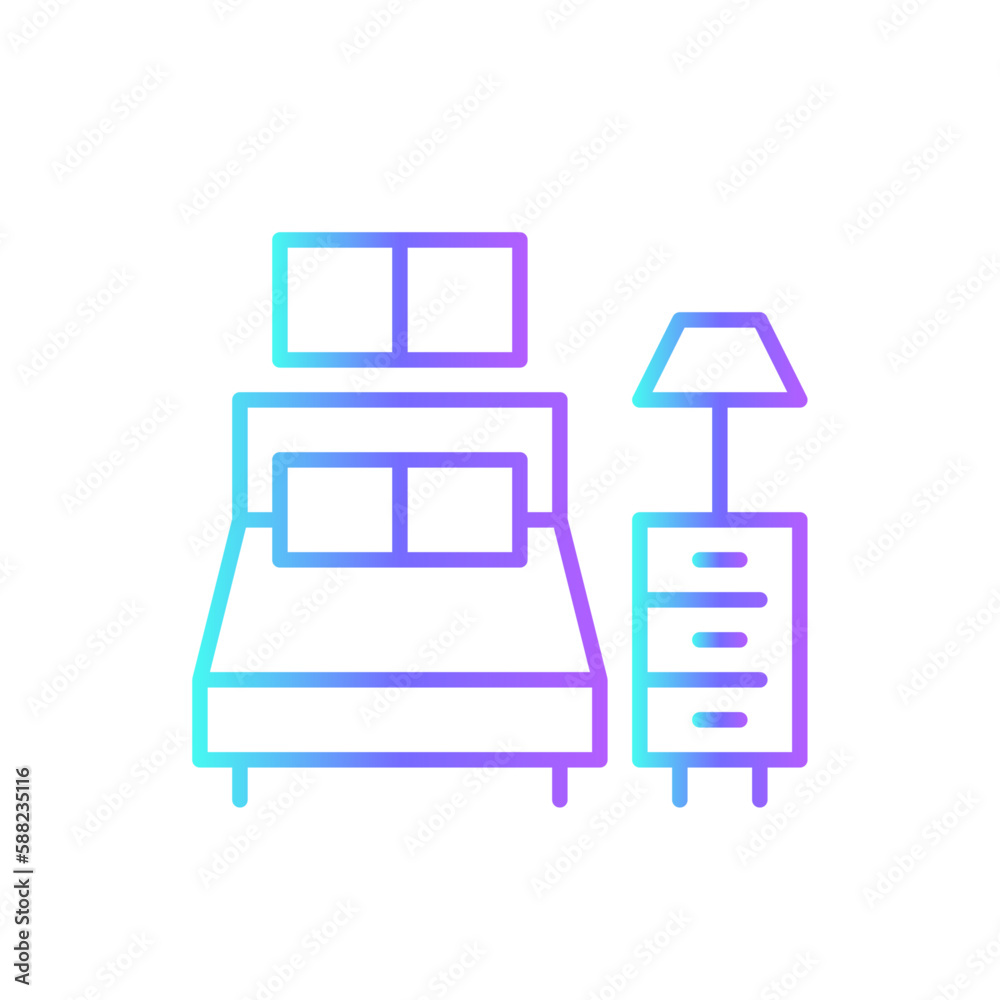 Bedroom Real Estate icon with blue duotone style. home, furniture, room, mattress, bedding, comfortable, apartment. Vector illustration Bedroom Real Estate icon with blue duotone style. home, furniture, room, mattress, bedding, comfortable, apartment. Vector illustration