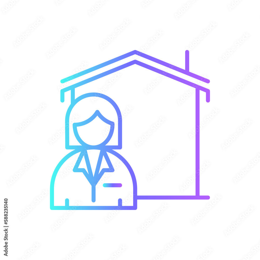 Realtor Real Estate icon with blue duotone style. home, house, apartment, building, agent, property, deal. Vector illustration Realtor Real Estate icon with blue duotone style. home, house, apartment, building, agent, property, deal. Vector illustration