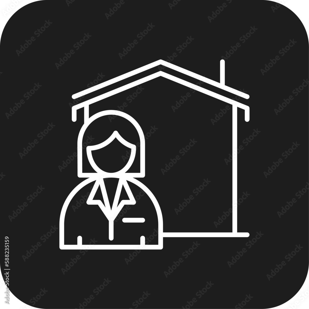 Realtor Real Estate icon with black filled line style. home, house, apartment, building, agent, property, deal. Vector illustration Realtor Real Estate icon with black filled line style. home, house, apartment, building, agent, property, deal. Vector illustration