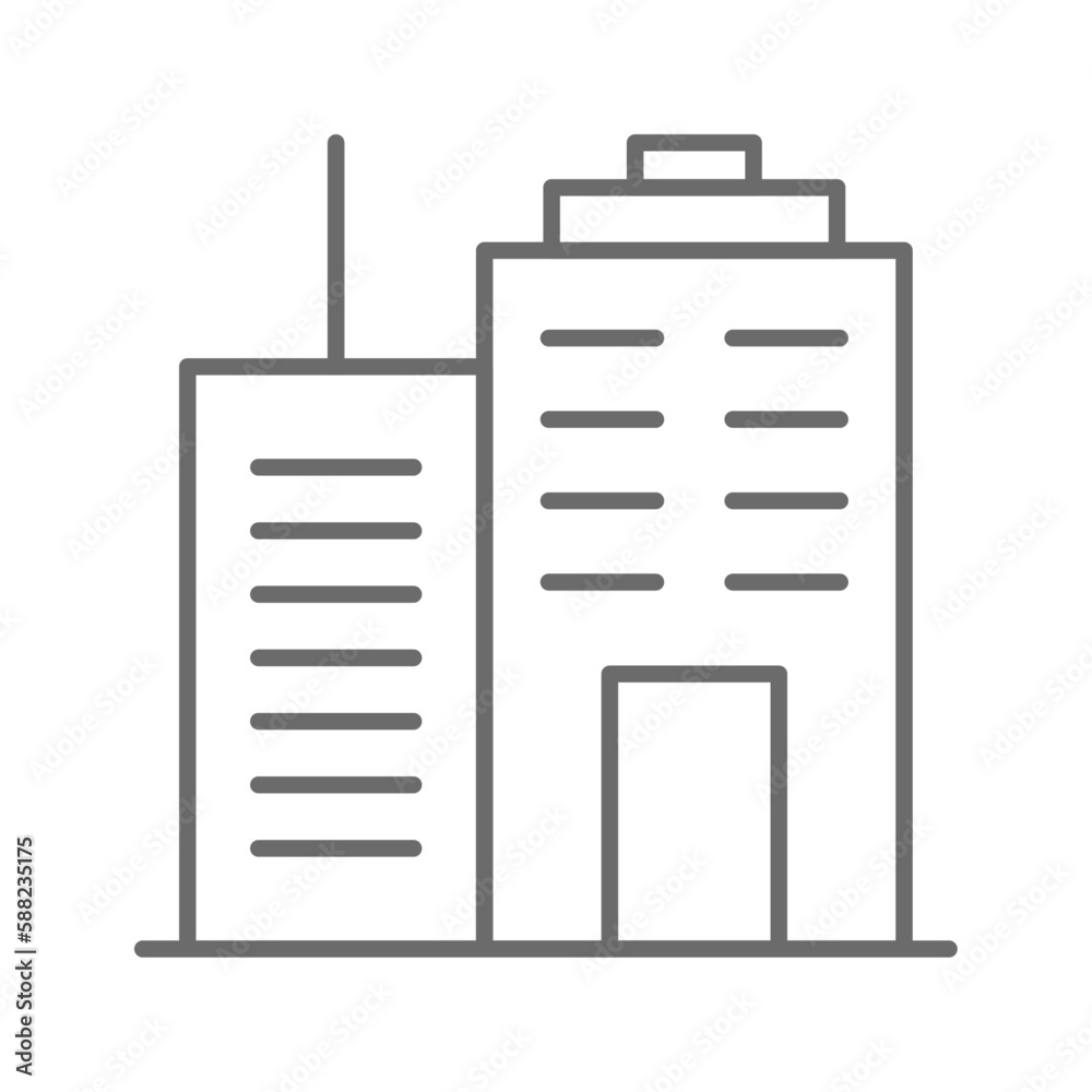 Office Real Estate icon with black outline style. business, home, management, building, flat, organization, city. Vector illustration Office Real Estate icon with black outline style. business, home, management, building, flat, organization, city. Vector illustration