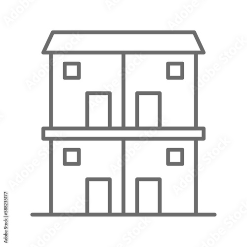 Appartment Real Estate icon with black outline style. building, house, construction, estate, business, urban, property. Vector illustration
