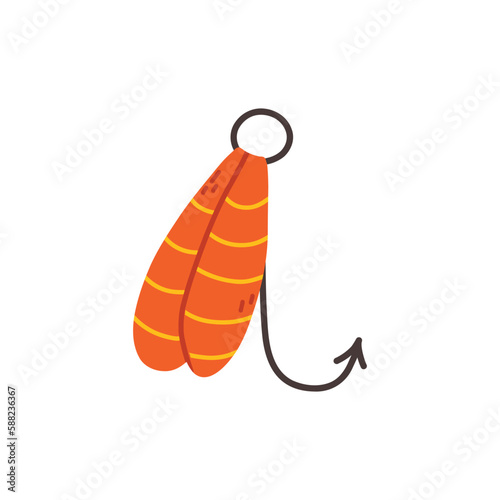 Fishing tackle in flat style. Fish bait isolated on white background. Vector illustration.