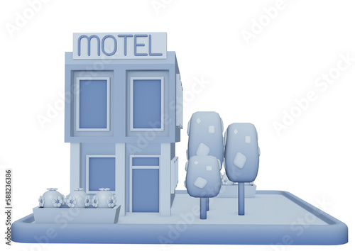 3d render of a house with a window