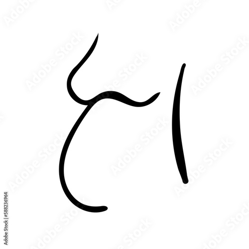 Pregnancy flat line icon. Vector outline illustration of pregnant woman. Black color thin linear sign for gynecologist.