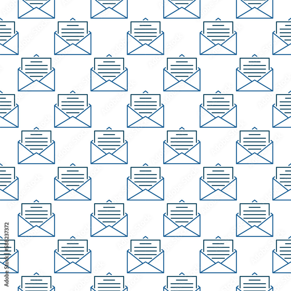 Envelope with Letter vector thin line seamless pattern Envelope with Letter vector thin line seamless pattern