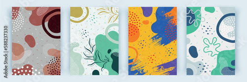 Set of modern vector templates for the cover. Cute background pattern with abstract shapes.