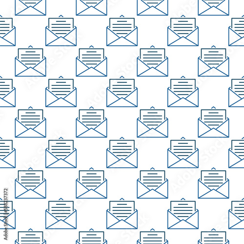 Envelope with Letter vector thin line seamless pattern
