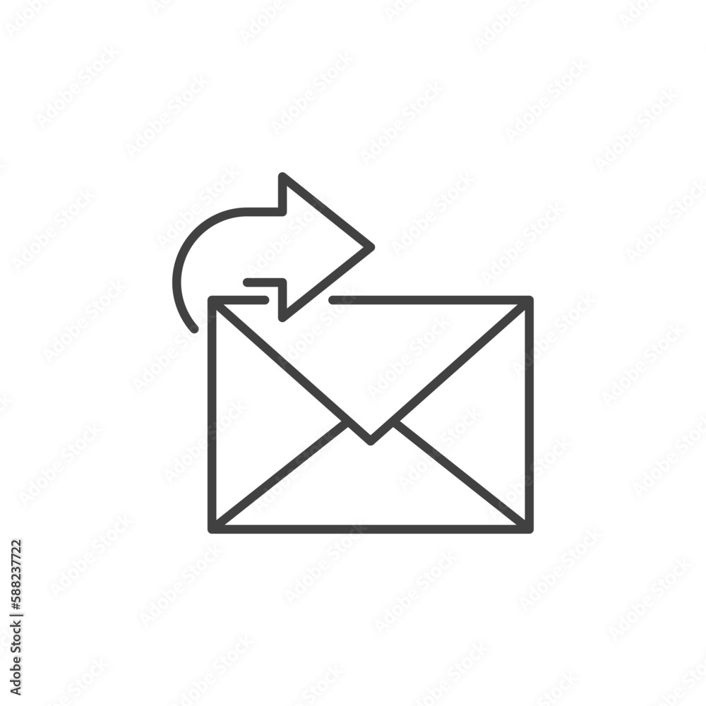 Reply to Email Message concept thin line icon or sign Reply to Email Message concept thin line icon or sign