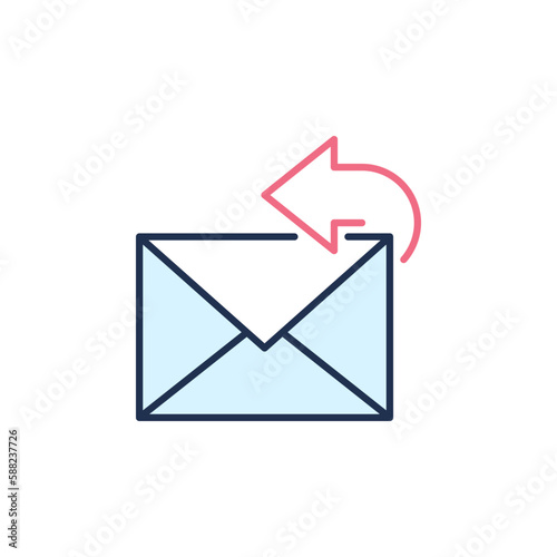 Reply to E-mail Message concept colored icon or sign