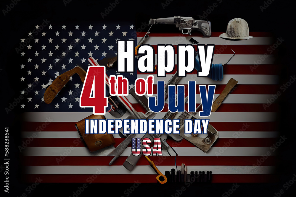 Naklejka premium Flat lay composition with different construction tools on grey background. Generative Ai