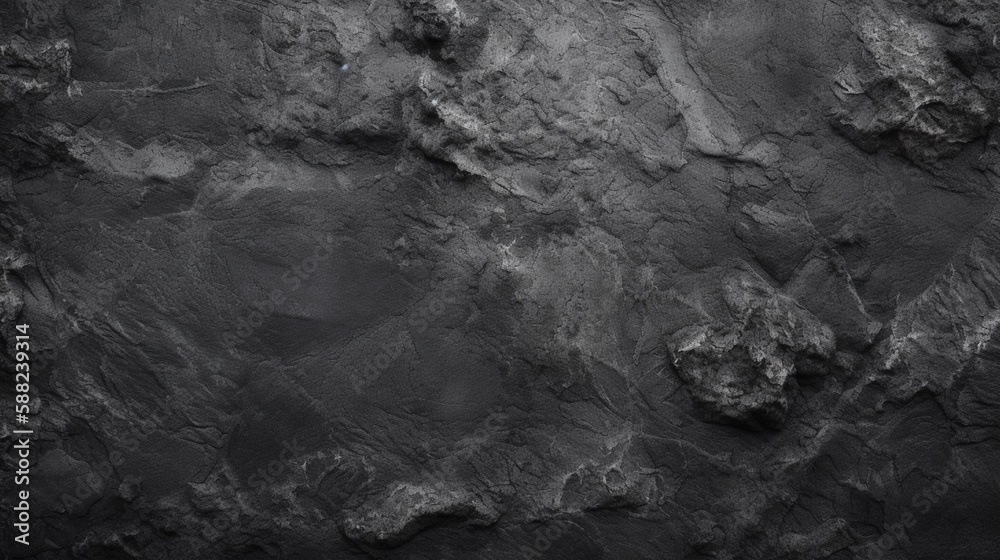 黒い白いコンクリートの壁、グランジ石の質感、暗い灰色の岩の表面背景パノラマワイドバナーGenerativeAI