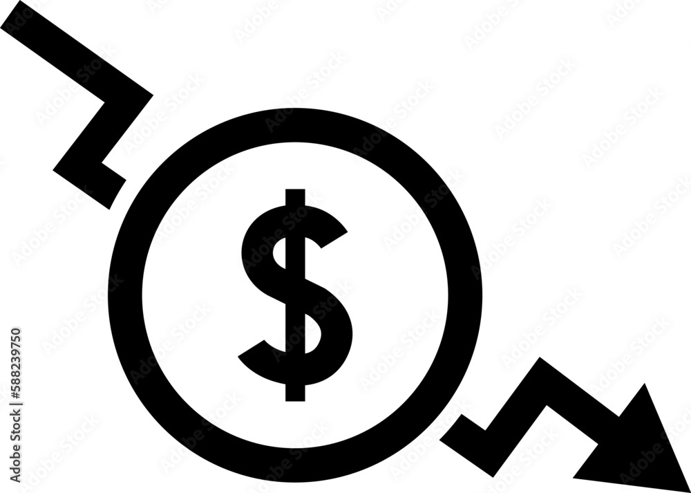 Cost reduction. Cost increase icon. Price reduced, discount icon. Financial vector illustration. Cost reduction. Cost increase icon. Price reduced, discount icon. Financial vector illustration.