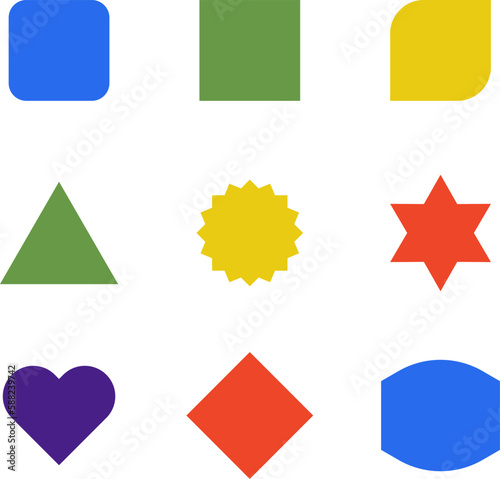 Empty geometric banners. Abstract bold shapes, minimalistic message balloon template. Vector various multicolored forms isolated on white. Funny different figures collection. Free Download Empty geometric banners. Abstract bold shapes, minimalistic message balloon template. Vector various multicolored forms isolated on white. Funny different figures collection. - GFXLoad