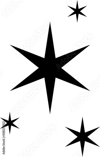 Star icon. Shiny and sparkle pictogram  blink glitter and glowing symbol. Vector night sky decorative boho elements isolated.