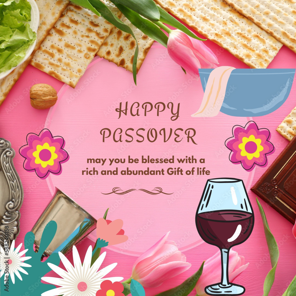 Happy Passover. The Seder Plate is an essential part of the Passover tradition, representing
