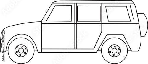 car childrens coloring book, vector