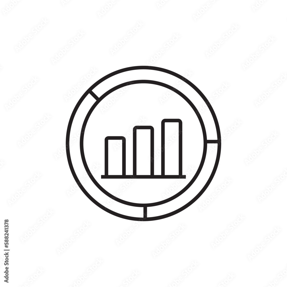 Analysis Marketing icon with black outline style. data, analytics, chart, graph, growth, research, diagram. Vector illustration Analysis Marketing icon with black outline style. data, analytics, chart, graph, growth, research, diagram. Vector illustration