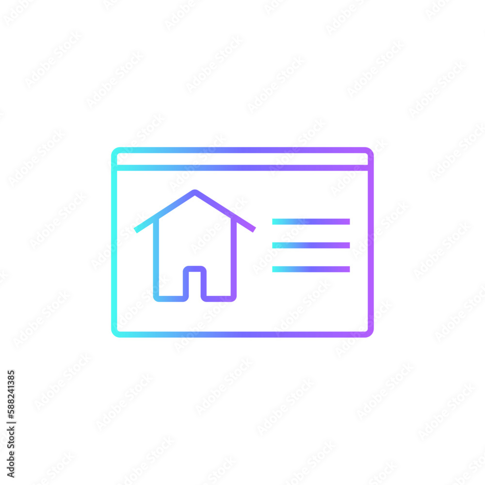 Homepage Marketing icon with blue duotone style. web, home, internet, website, page, app, webpage. Vector illustration Homepage Marketing icon with blue duotone style. web, home, internet, website, page, app, webpage. Vector illustration