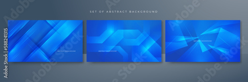 Vector Abstract, science, futuristic, energy technology concept. Digital image of light rays, stripes lines with blue light, speed and motion blur over dark blue background