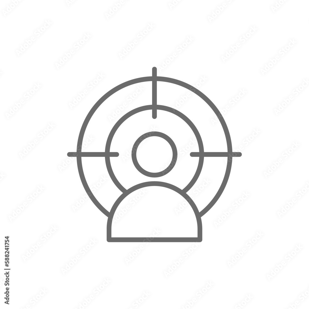 Target Marketing icon with black outline style. success, goal, strategy, concept, idea, objective, focus. Vector illustration Target Marketing icon with black outline style. success, goal, strategy, concept, idea, objective, focus. Vector illustration