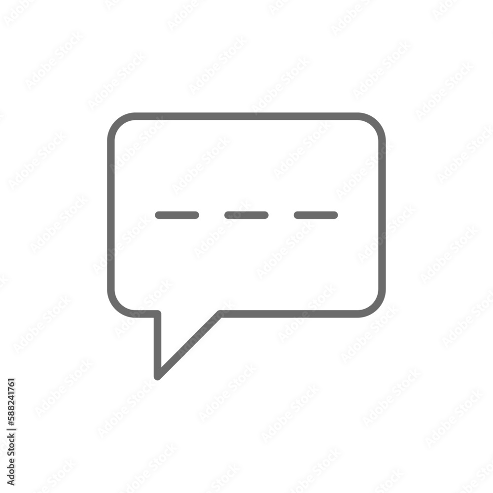 Comment Marketing icon with black outline style. social, media, app, bubble, application, speech, talk. Vector illustration